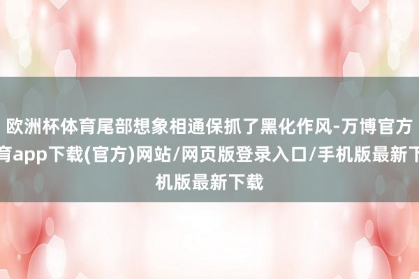 欧洲杯体育尾部想象相通保抓了黑化作风-万博官方体育app下载(官方)网站/网页版登录入口/手机版最新下载