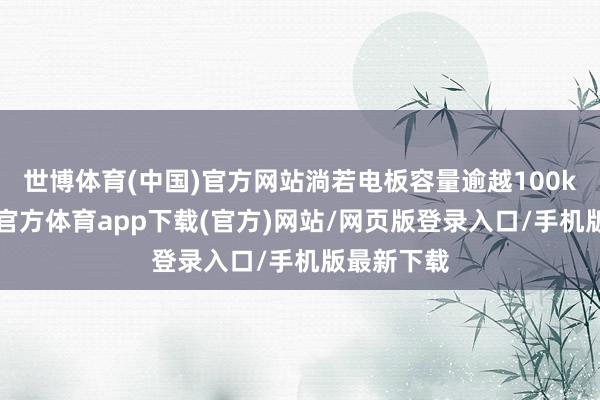 世博体育(中国)官方网站淌若电板容量逾越100kWh-万博官方体育app下载(官方)网站/网页版登录入口/手机版最新下载