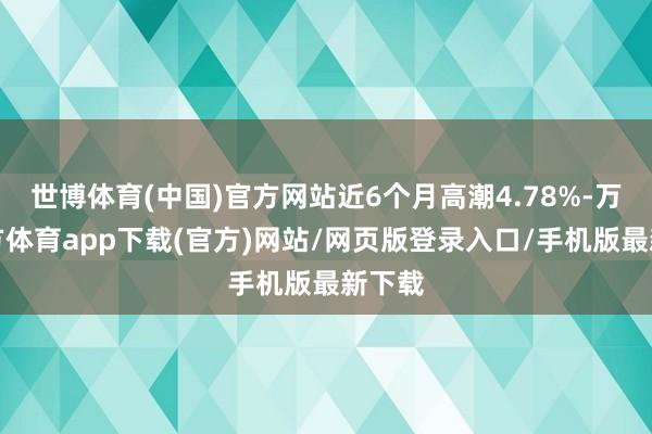 世博体育(中国)官方网站近6个月高潮4.78%-万博官方体育app下载(官方)网站/网页版登录入口/手机版最新下载