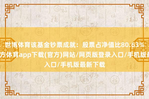 世博体育该基金钞票成就：股票占净值比80.63%-万博官方体育app下载(官方)网站/网页版登录入口/手机版最新下载