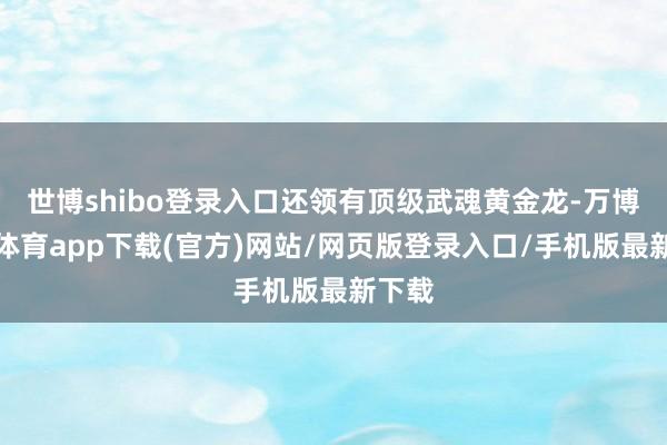 世博shibo登录入口还领有顶级武魂黄金龙-万博官方体育app下载(官方)网站/网页版登录入口/手机版最新下载