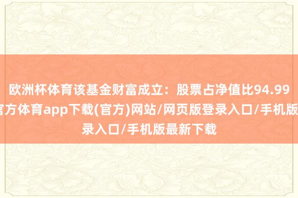 欧洲杯体育该基金财富成立：股票占净值比94.99%-万博官方体育app下载(官方)网站/网页版登录入口/手机版最新下载