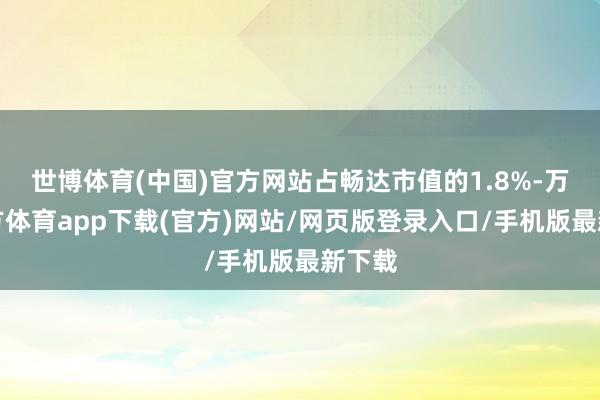世博体育(中国)官方网站占畅达市值的1.8%-万博官方体育app下载(官方)网站/网页版登录入口/手机版最新下载