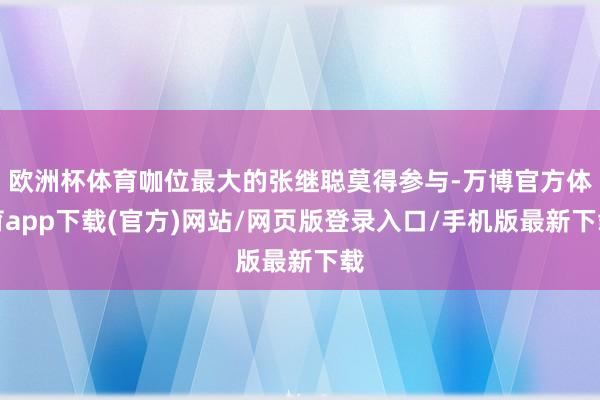 欧洲杯体育咖位最大的张继聪莫得参与-万博官方体育app下载(官方)网站/网页版登录入口/手机版最新下载