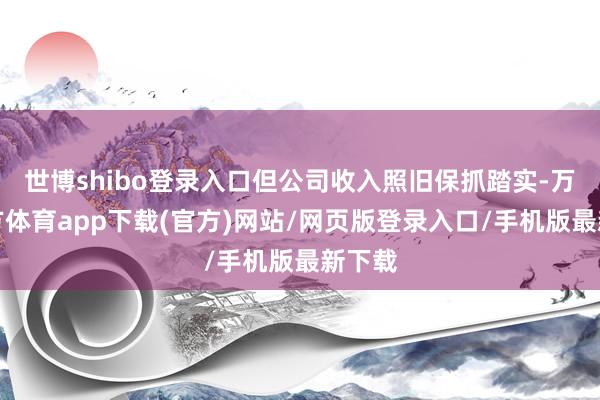 世博shibo登录入口但公司收入照旧保抓踏实-万博官方体育app下载(官方)网站/网页版登录入口/手机版最新下载