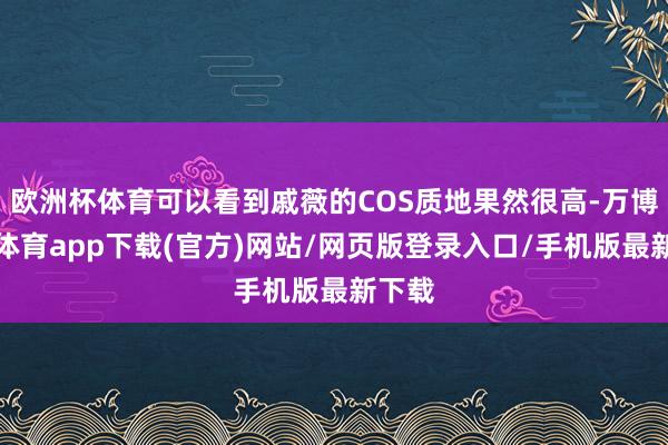 欧洲杯体育可以看到戚薇的COS质地果然很高-万博官方体育app下载(官方)网站/网页版登录入口/手机版最新下载