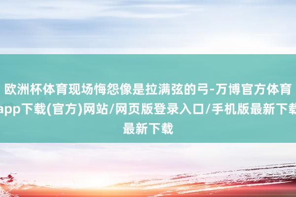 欧洲杯体育现场悔怨像是拉满弦的弓-万博官方体育app下载(官方)网站/网页版登录入口/手机版最新下载