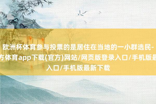 欧洲杯体育参与投票的是居住在当地的一小群选民-万博官方体育app下载(官方)网站/网页版登录入口/手机版最新下载